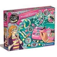 Clementoni- Crazy Chic Lab: Jewellery Making Kit for Kids with Letters, Friendship Braclets, Beads & Charms (7+ Years)