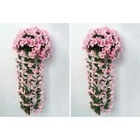 2 Pack Of Artificial Violet Plants - 8 Colours - Pink