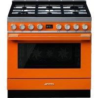 Smeg CPF9GPOR Portofino 90cm Dual Fuel Range Cooker-Orange