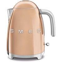 Smeg KLF03RGUK Retro Style Kettle, Water Level Indicator, 360 Swivel Base, Anti-Slip Feet, Soft Opening Lid, Stainless Steel, 3000 W, 1.7 Litre, Shiny Rose Gold