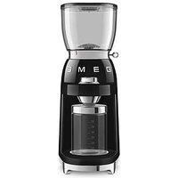 SMEG Retro 50's Style CGF11BLUK Coffee Grinder  In Black,  30 grinding levels.