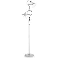 Ideal Lux 061115 Polly PT2 Argento, Diffuser and Enamelled Base Detail and Junctions in Chrome-Plated Metal Adjustable Diffuser, E27, 60 W, Silver