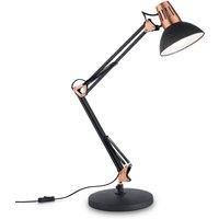 Ideallux Wally table lamp, articulated arm black / copper