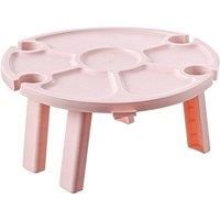 Pink Or White Mini Folding Picnic Table - Four Wine Glass Holders!