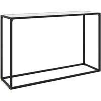 Console Table White 120x35x75 cm Tempered Glass