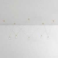 miloox by Sforzin Aladino pendant light, 5-bulb, clear/gold, glass, decentralised