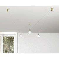 miloox by Sforzin Aladino pendant light, 3-bulb, clear/gold, glass, decentralised