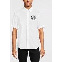 Versace Jeans Couture Printed Logo White Short Sleeve Shirt