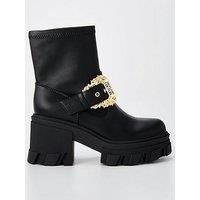 VERSACE JEANS COUTURE women heeled ankle boots black 3 UK