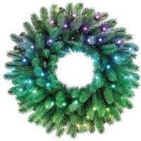 Twinkly Pre-Lit Wreath - App-controlled LED Christmas Wreath with 50 RGB + Warm White LEDs - Indoor Smart Christmas Lighting Decoration, 60cm £