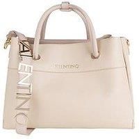 Valentino Bags Alexia Metal Logo Strap Tote- Black