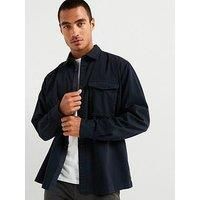 Armani Exchange Cotton Twill Overshirt - Navy