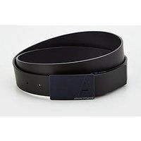 Armani Exchange A Line Buckle Reversible Leather Belt - Navy