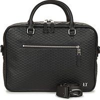 Armani Exchange Men Elba, Essential, Logo All Over, Double Zip Closure Briefcase, black, One Size