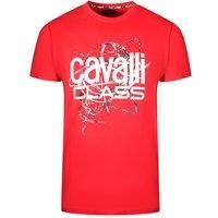 Cavalli Class Snake Skin Scribble Red T-Shirt