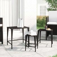 Nesting Tables 3 pcs Black Poly Rattan