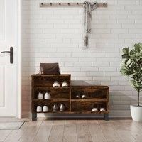 Shoe Cabinet Smoked Oak 102x36x60 cm Engineered Wood