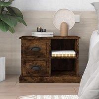 Bedside Cabinet Smoked Oak 60x35.5x45 cm