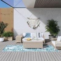 Outdoor Rug Aqua and White 80x250 cm Reversible Design