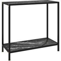 Console Table Black 80x35x75 cm Tempered Glass