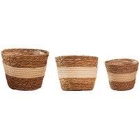 3-Piece Rope Woven Planter Set