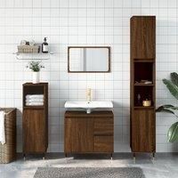 Bathroom Cabinet Brown Oak 30x30x190 cm Engineered Wood