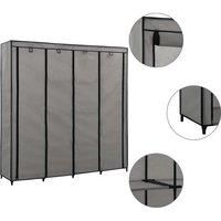 Wardrobe with 4 Compartments Grey 175x45x170 cm