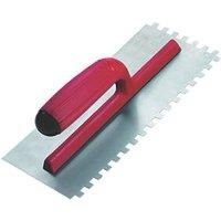 Rubi 25906 280mm (10x10) Steel Notched Trowel Professional Tiler Fitter Plumber