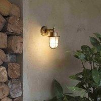 FARO BARCELONA Nahir brass outdoor wall light, seawater-resistant