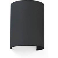 FARO BARCELONA Cotton wall light, curved, 20 x 15 cm, black