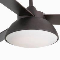 FARO BARCELONA Rodas ceiling fan with an LED light, brown