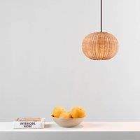 FARO BARCELONA Haka hanging light, rattan lampshade, 25 cm