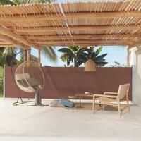 Patio Retractable Side Awning 140x600 cm Brown