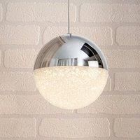 Schuller Valencia Sphere LED hanging light, chrome, 1-bulb, 12 cm