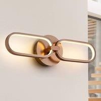 Schuller Valencia Colette LED wall light, two-bulb, rose gold