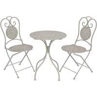 3 Piece Bistro Set Steel Grey