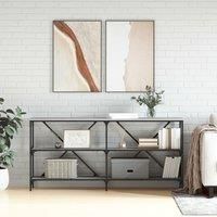 Console Table Grey Sonoma 160x30x75 cm Engineered Wood and Iron