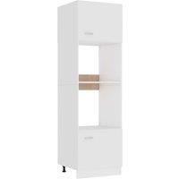 Microwave Cabinet White 60x57x207 cm Engineered Wood