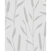 Noordwand Topchic Wallpaper Reed Plumes Metallic Grey