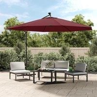 Cantilever Umbrella with LED Lights Bordeaux Red 350 cm