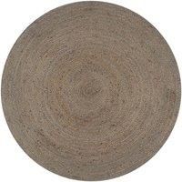 Handmade Rug Jute Round 90 cm Grey