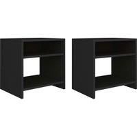 Bedside Cabinets 2 pcs Black 40x30x40 cm Engineered Wood