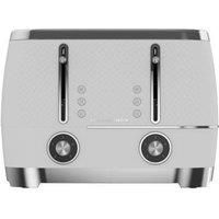 Beko  Cosmopolis TAM8402CR 4 Slice Toaster With Defrost & Reheat White & Chrome