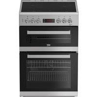 Beko EDC634S 60cm Double Oven Electric Cooker in Silver Ceramic Hob