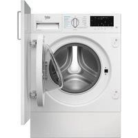 BEKO bPro 500 RecycledTub WDIK854441 WiFi-enabled Integrated 8 kg Washer Dryer, White