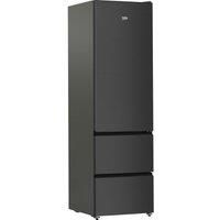 BEKO HarvestFresh GNE4603VPZ 70/30 Fridge Freezer - Black Steel, Silver/Grey,Black