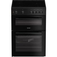 Indesit IT60V9KMBUK 60cm Twin Cavity Electric Cooker in Black Ceramic