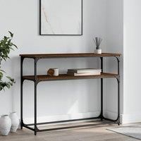 Console Table Brown Oak 100x35.5x75 cm Engineered Wood