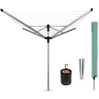 Brabantia 50 Metre 4 Arm Rotary Liftomatic Advance Washing Line Silver