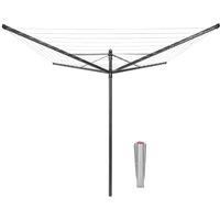 Brabantia LiftOMatic Rotary Clothes Outdoor Airer Washing Line with Ground Spike, 50m